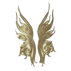 Aplique bordado flores hilo dorado – Encaje para vestido novia
