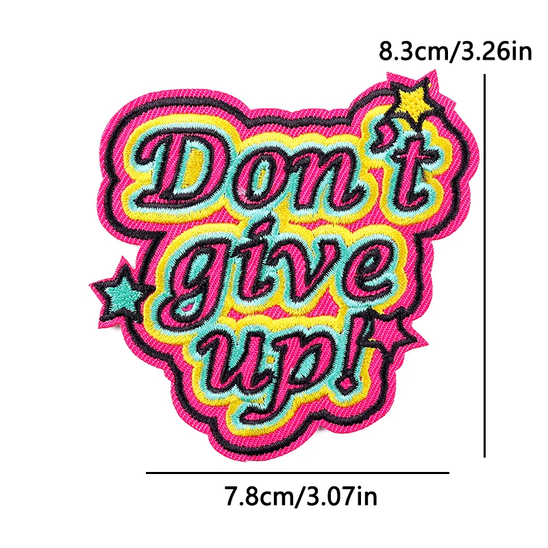 Parche termoadhesivo arcoíris motivacional letras bordadas multicolor - imagen 5