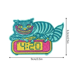 Parche termoadhesivo bordado gato punk peculiar para gorra