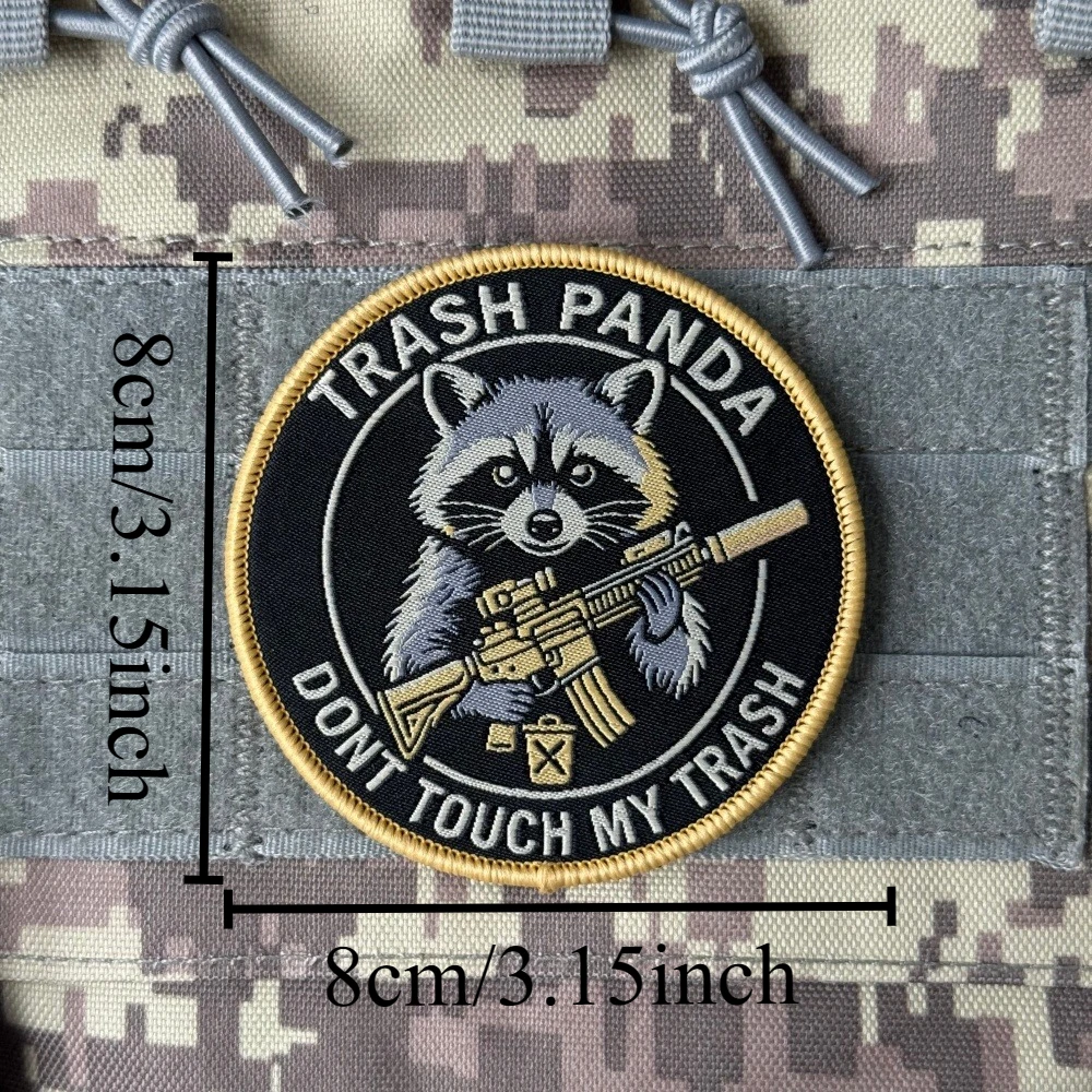 Mapache Trash Panda – Parche táctico con velcro para gorra o mochila - imagen 3