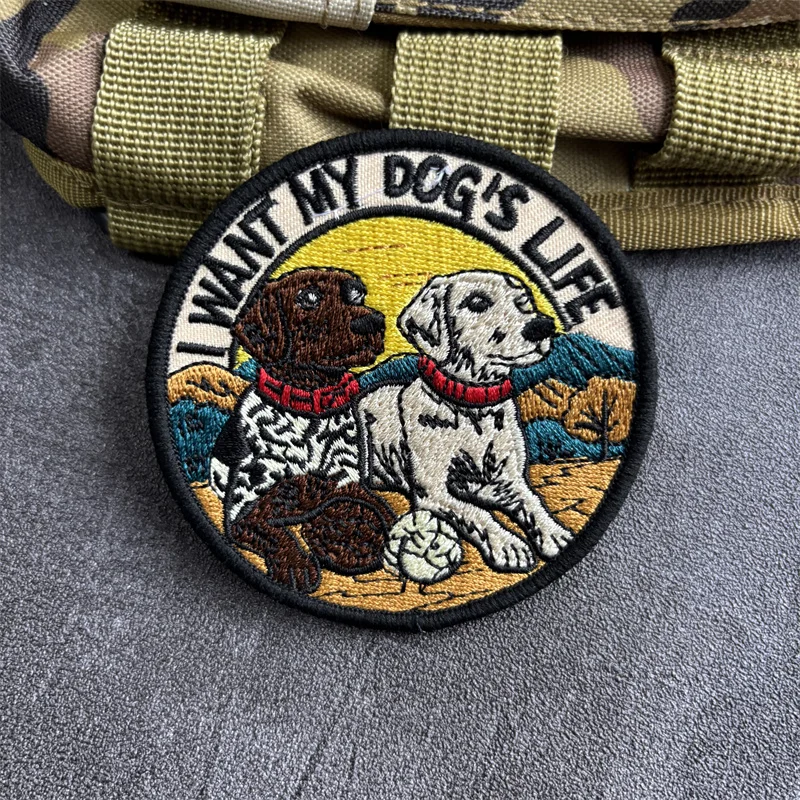 Parche táctico moral bordado con perro y velcro para ropa - imagen 2