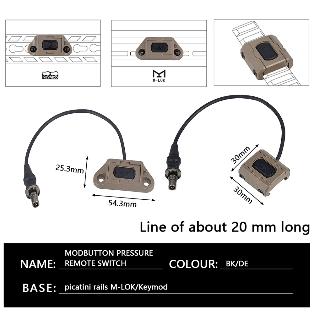 Interruptor táctico de presión Crane para PEQ15 DBAL A2 y Surefire - imagen 3