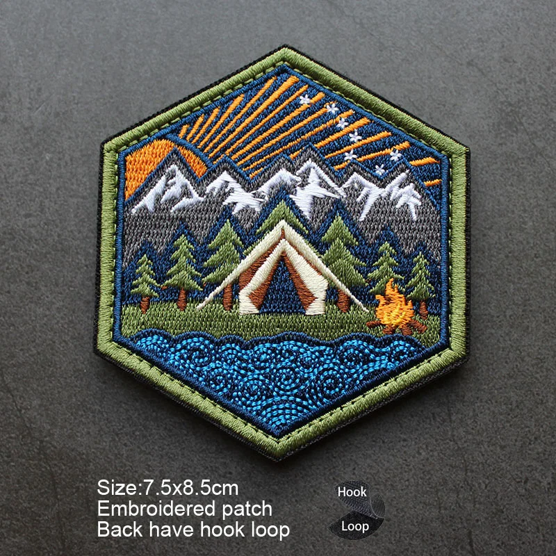Patch CAMPSITE Outdoor bordada leopardo nieves MOLLE - imagen 5