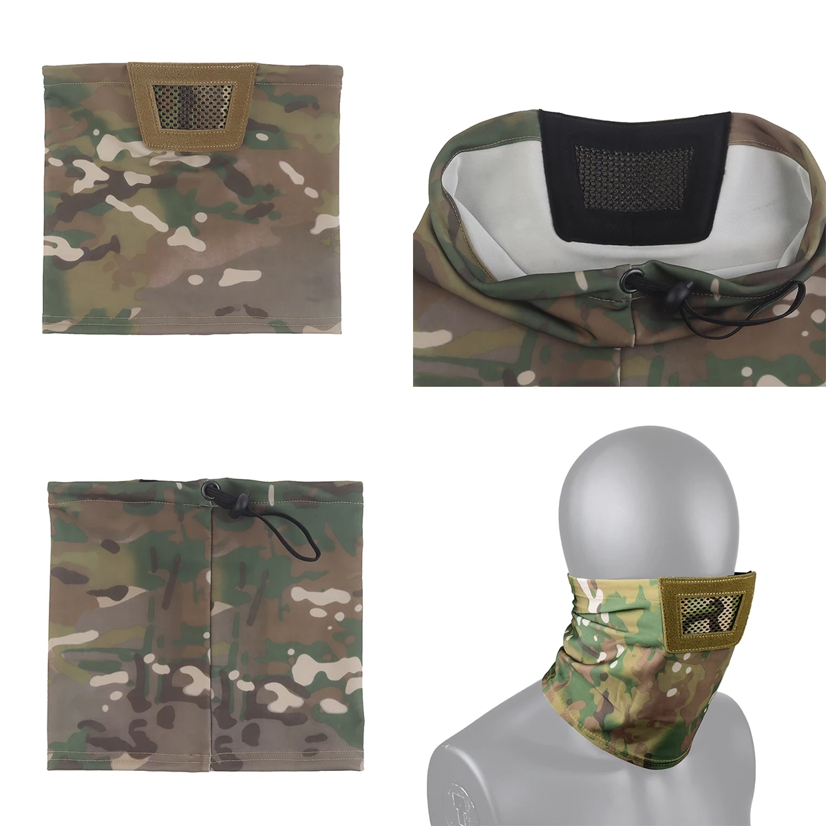 Knight máscara táctica airsoft media cara plegable transpirable - imagen 2