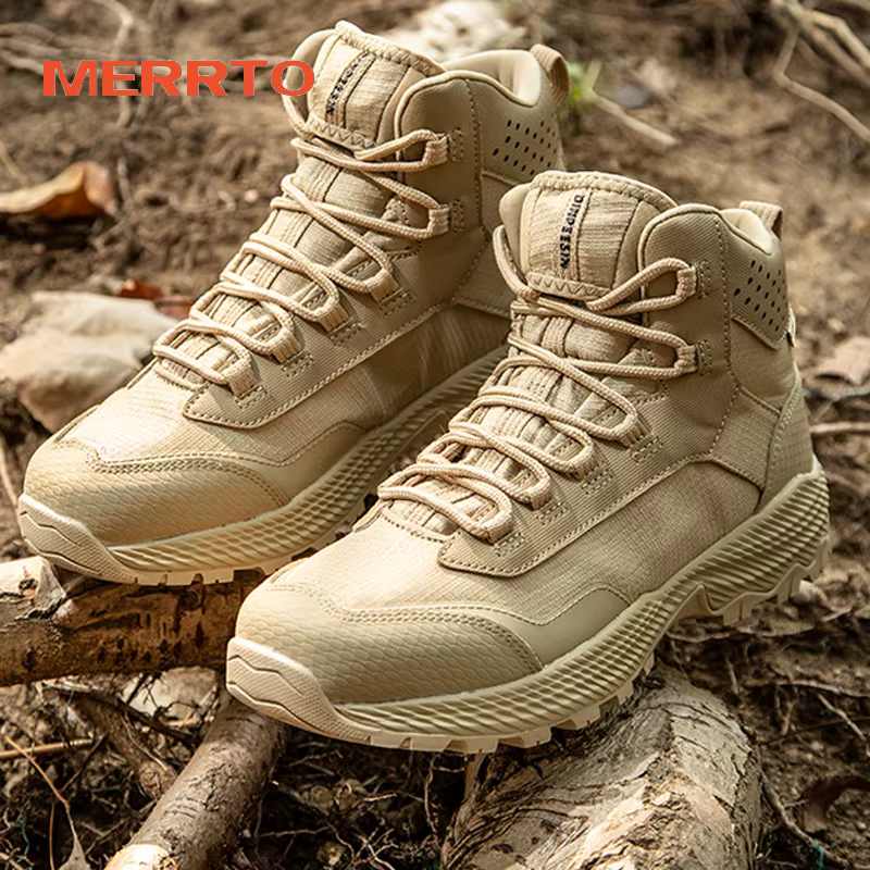 MERRTO Botas tácticas impermeables de senderismo hombre desert