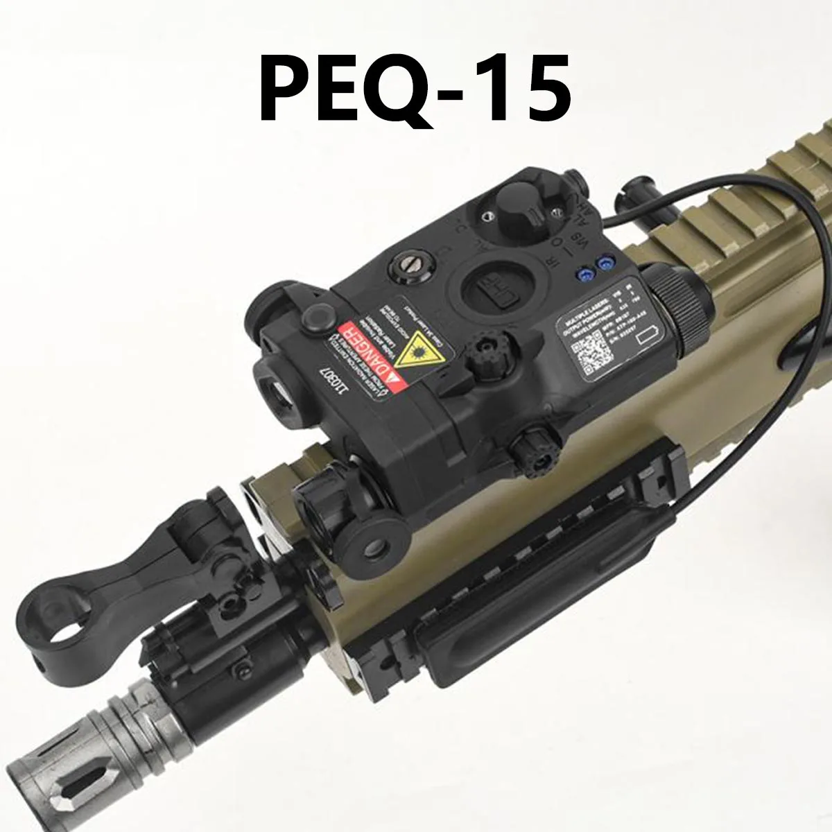 Luz táctica láser PEQ-15 IR roja y verde para rifle airsoft - imagen 5
