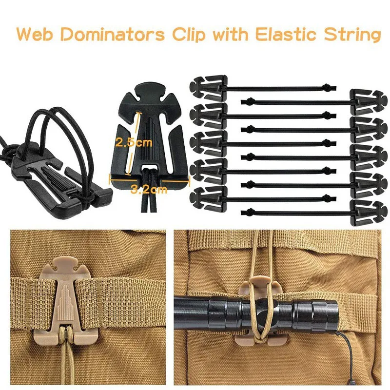 Accesorios Molle tácticos: clips, hebillas y ganchos tipo D - imagen 2