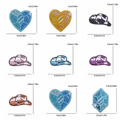 Parche termoadhesivo bordado corazón diamantes – Estilo vaquero occidental