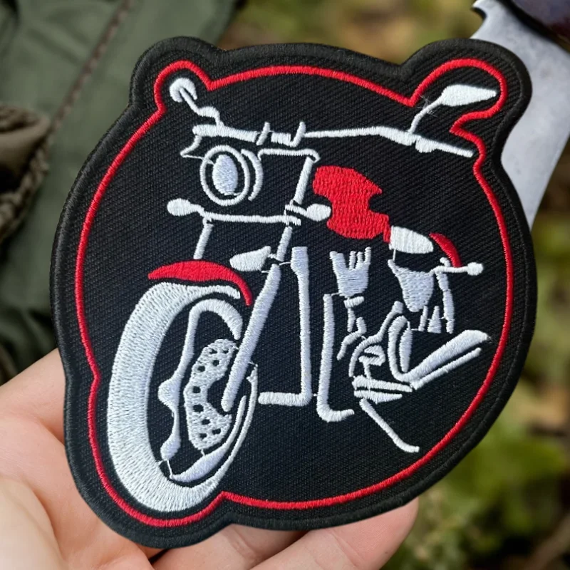 Parche bordado motociclista táctico gancho y bucle para mochila - imagen 3