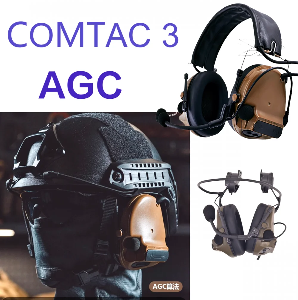 Auriculares tácticos C3 cancelación de ruido, AGC y protección auditiva