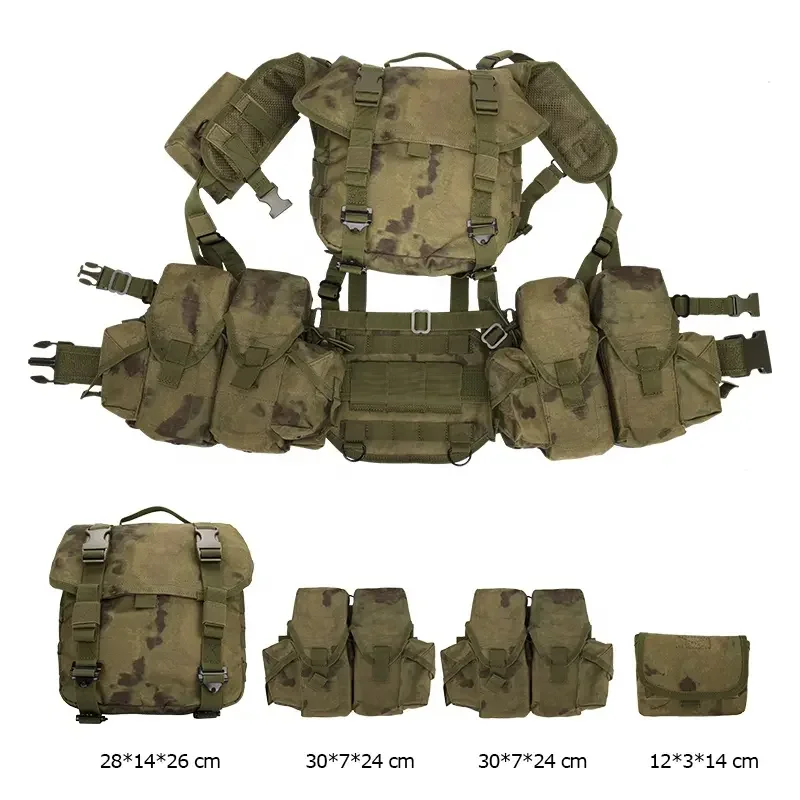 Chaleco táctico airsoft con portacargadores y funda pistola ajustable - imagen 2