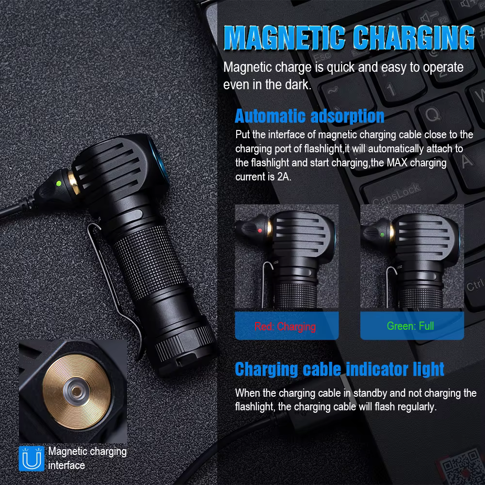 Linterna frontal táctica Trustfire MC18 LED 1200lm recargable magnética - imagen 5