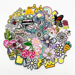 Parches bordados de flores para planchar - Apliques DIY rayas