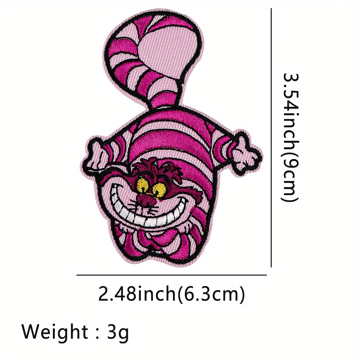 Parche termoadesivo gato Cheshire Alicia para ropa – Compatible MOLLE - imagen 4