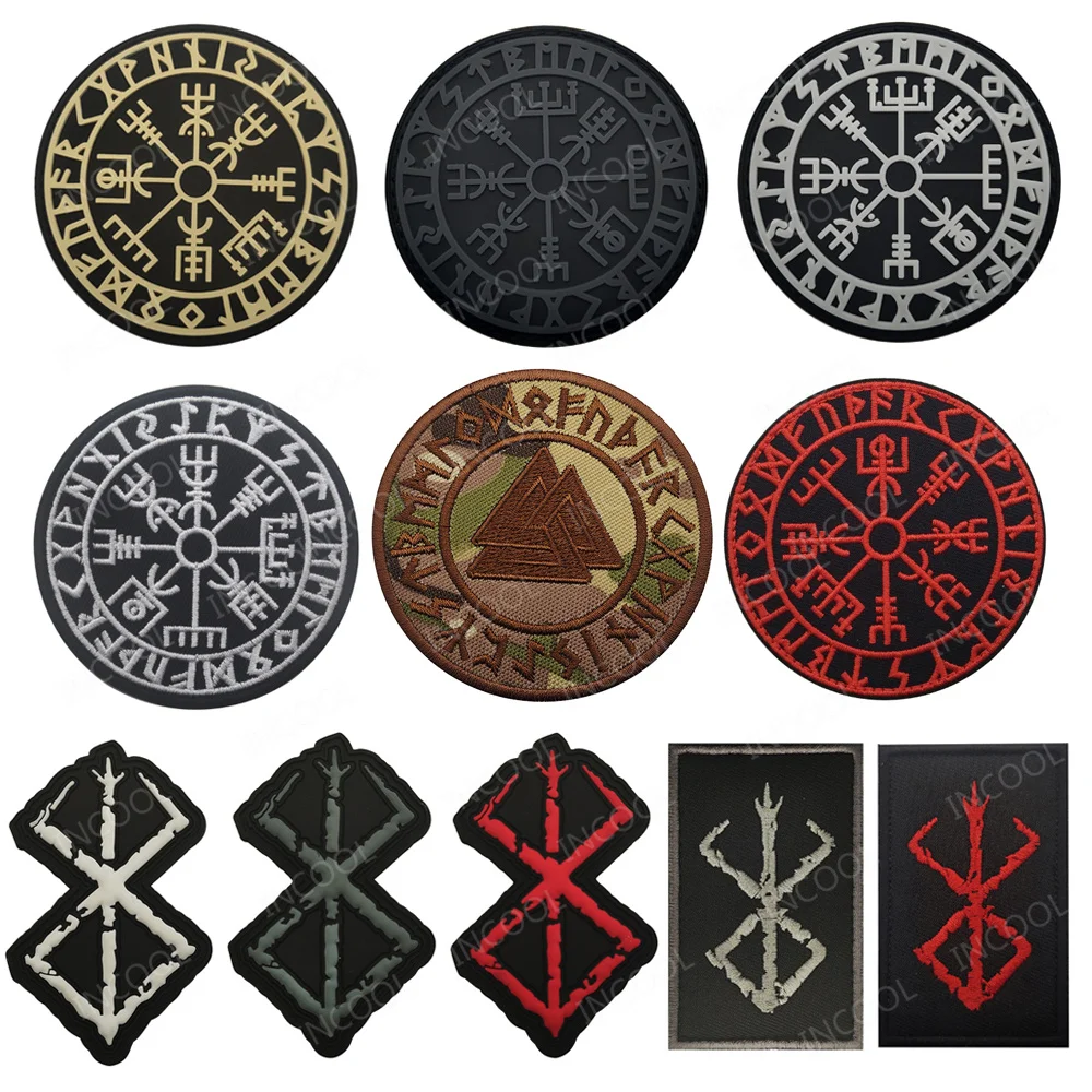 Parche vikingo bordado con lobo y brújula – Odin We Trust - imagen 5