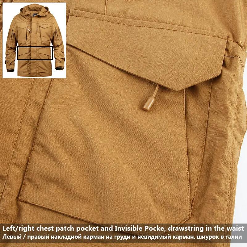 Parka táctica M65 impermeable cortavientos verde ejército, corte medio - imagen 4