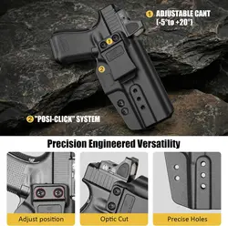Funda IWB Glock para porte oculto, mano derecha, ajustable