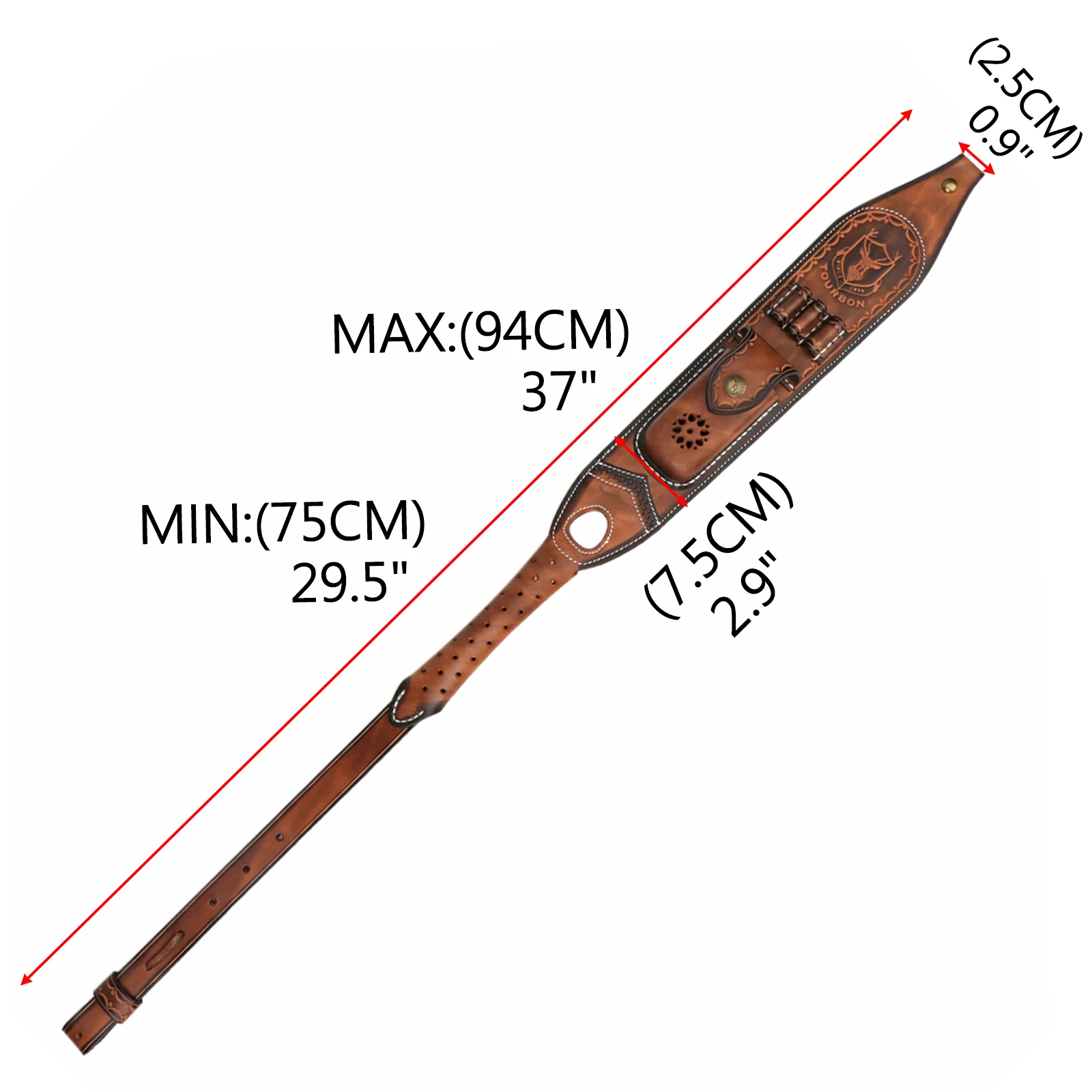 Tourbon correa táctica rifle de caza cuero vintage, porta cartuchos - imagen 2