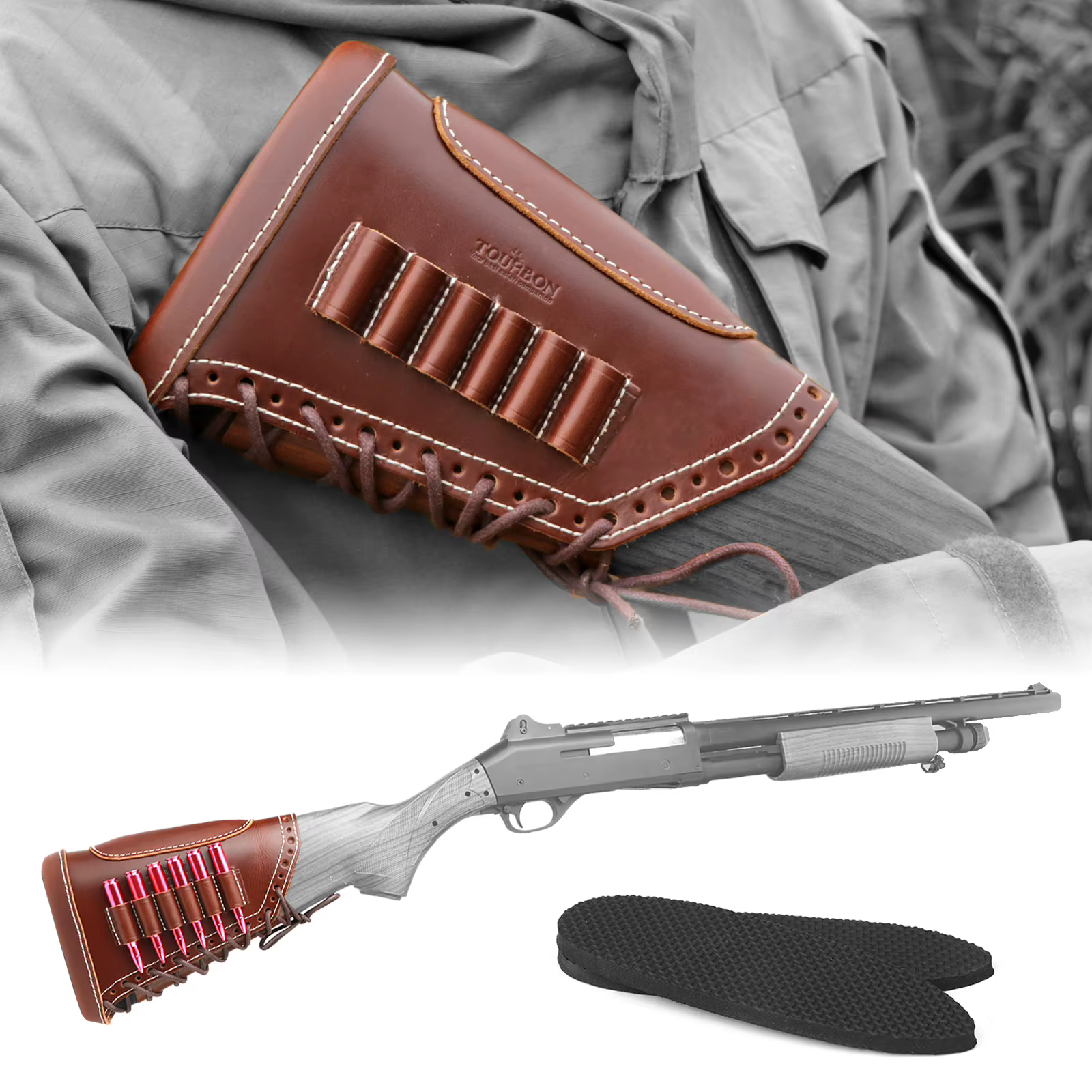 Tourbon cubierta cuero táctica pistola – reposapiés soporte ajustable