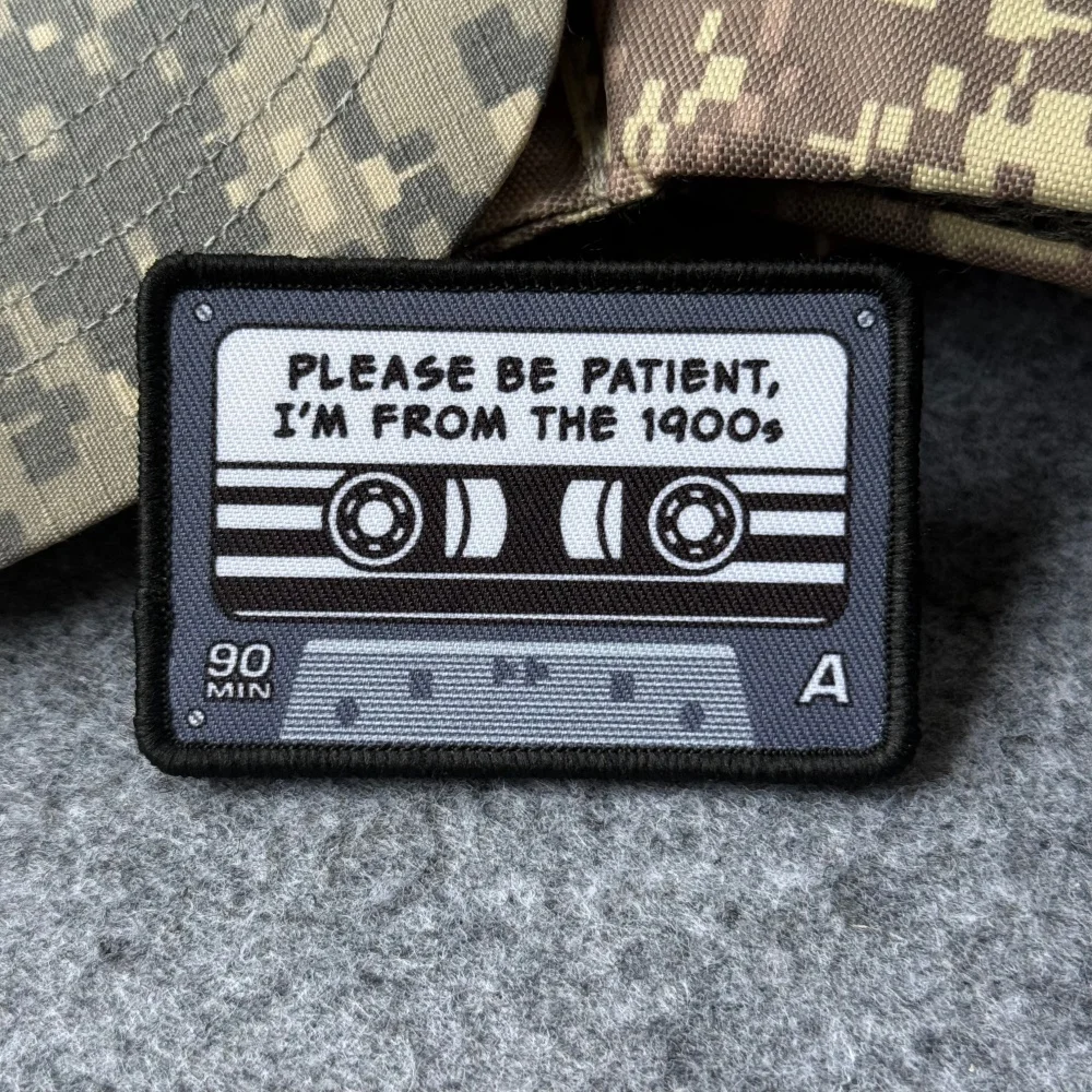 Parche táctico militar retro cinta cassette – Ejército con velcro - imagen 5