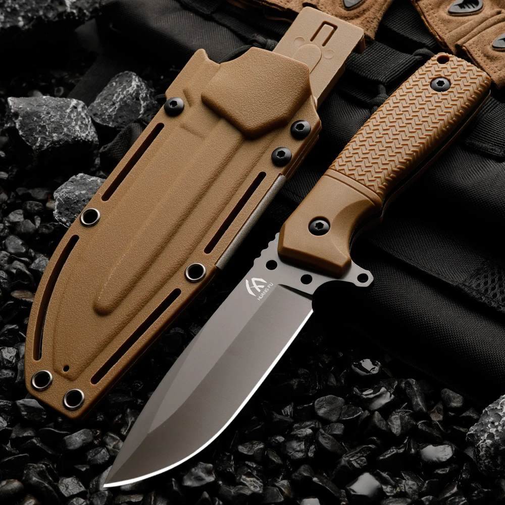Cuchillo fijo con funda, acero robusto premium para outdoor y campo - imagen 4