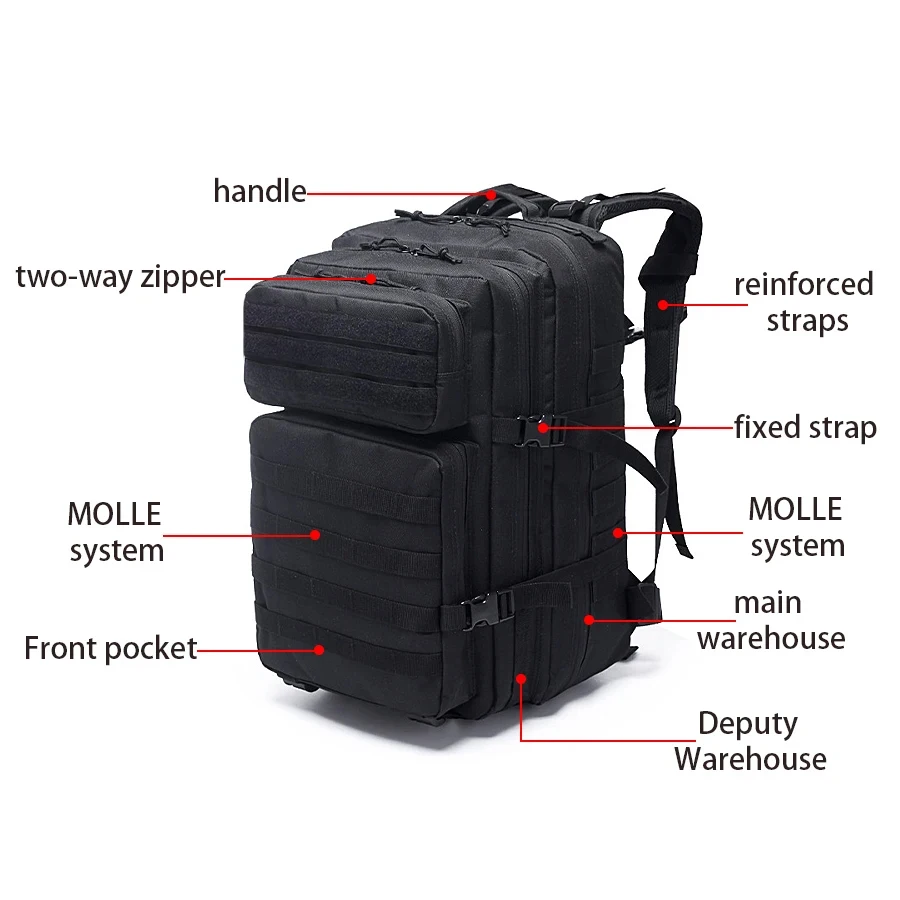 Detalle de la mochila para senderismo y aventuras