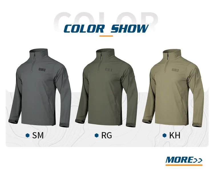 Detalle del cuello con cremallera y sistema Molle en pecho