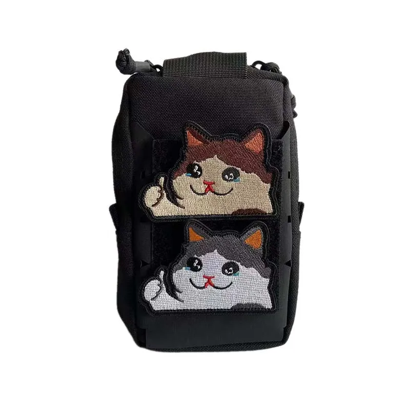 Parche bordado táctico gato llorón divertido para uniformes y mochilas - imagen 5
