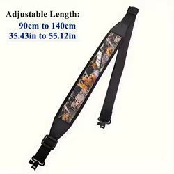 Bandolera caza 2 puntos ajustable neopreno antideslizante hebilla giratoria
