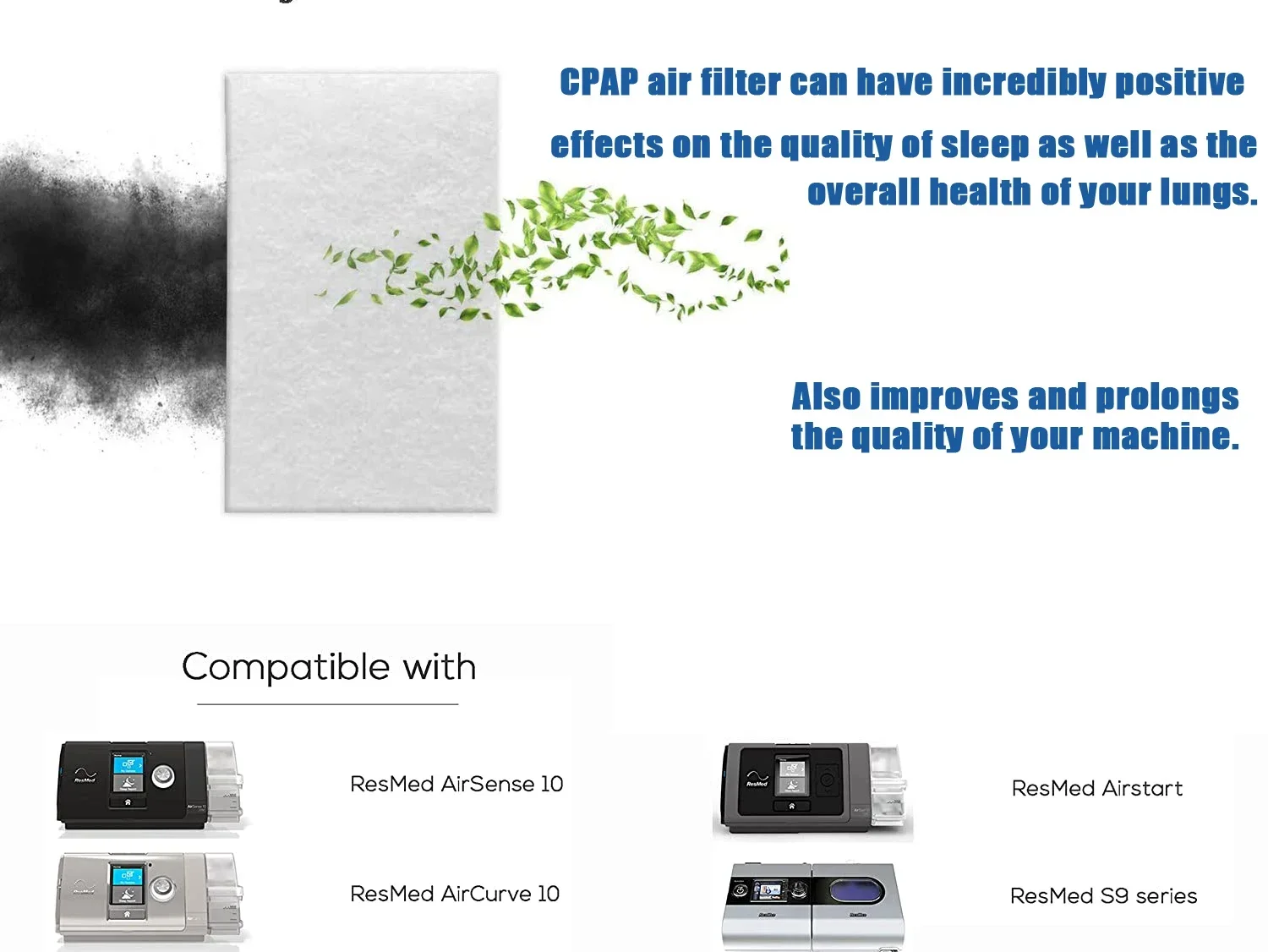 Filtro CPAP universal de espuma ResMed AirSense 10 y Philips - imagen 4