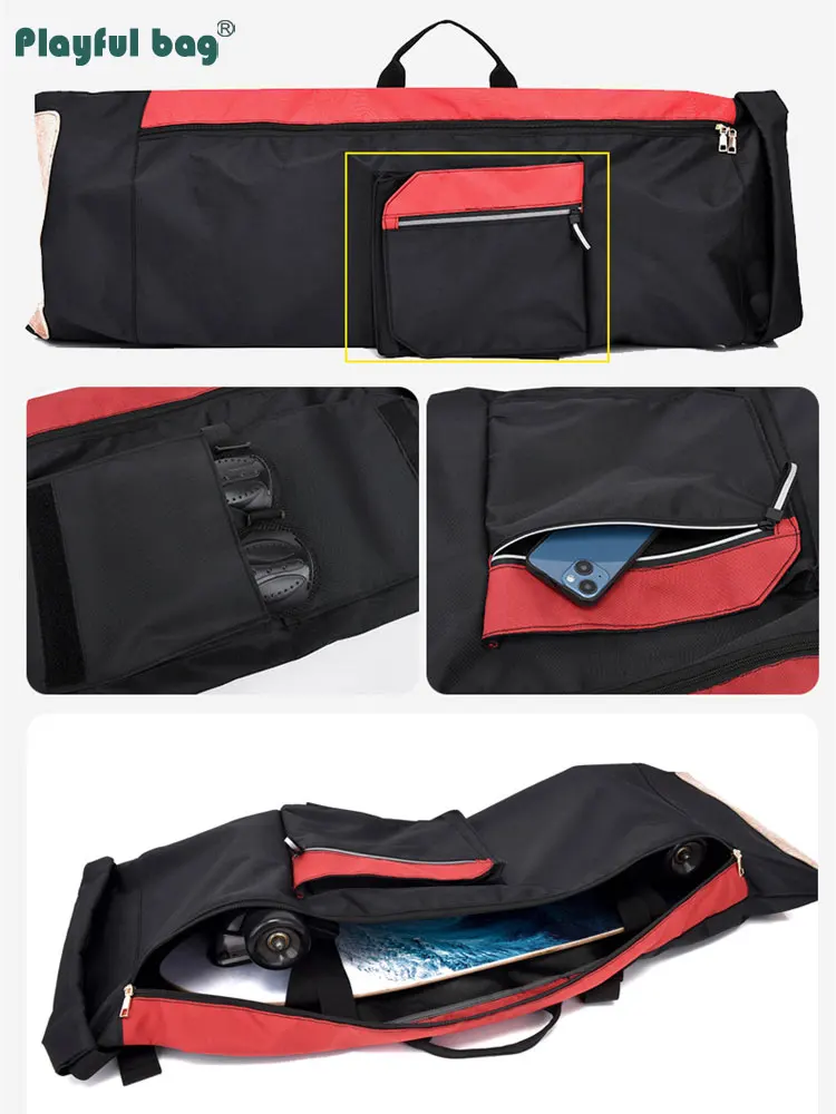 Mochila transporte monopatín longboard – Impermeable 900D gran capacidad - imagen 4