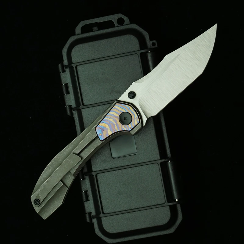 New Raptor V3 Navaja plegable EDC M390 cerámico titanio camping - imagen 5
