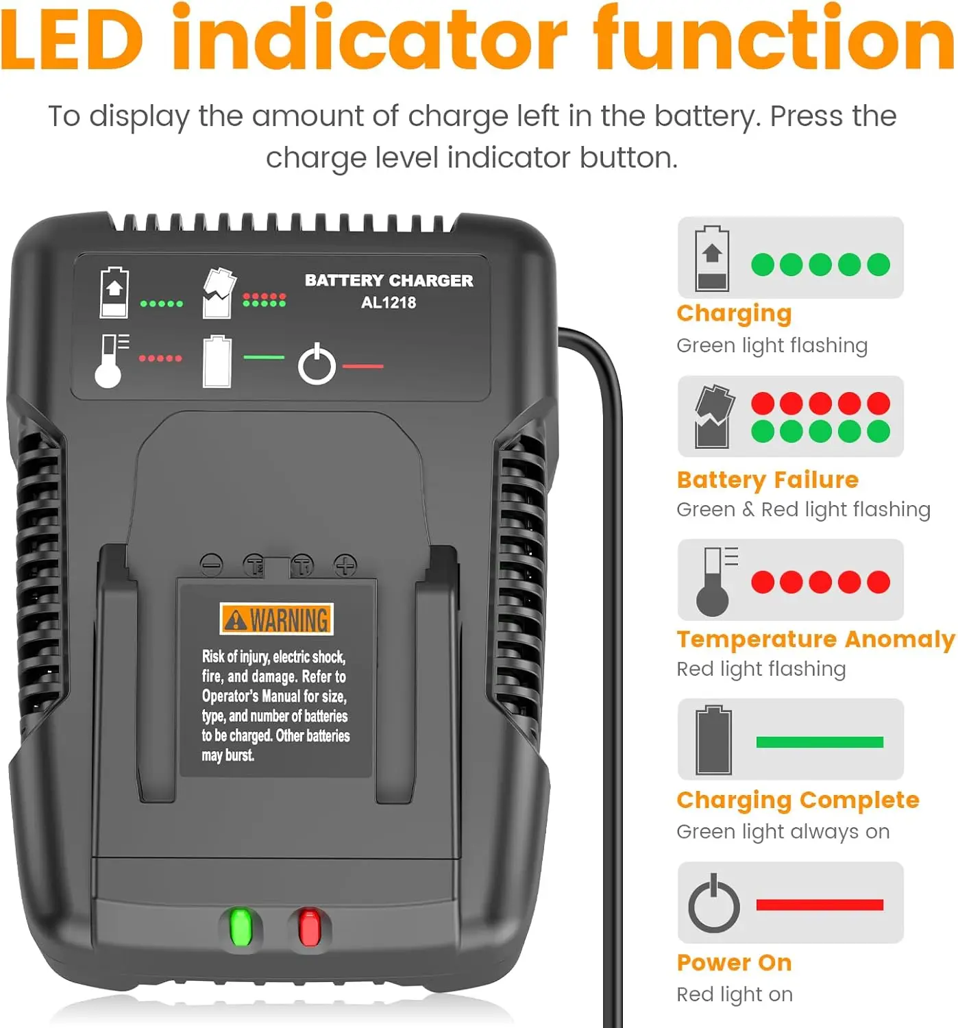 Cargador rápido compatible NiCad/Li-Ion para AEG y RIDGID - imagen 5