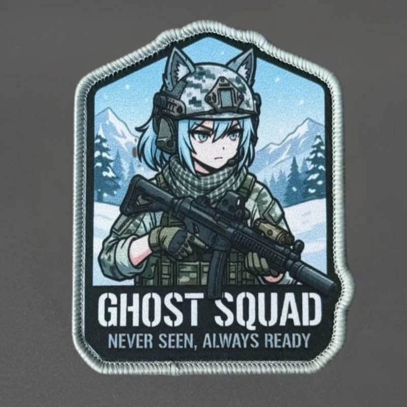 Parche táctico Ghost Squad anime chica con velcro gancho y bucle - imagen 3