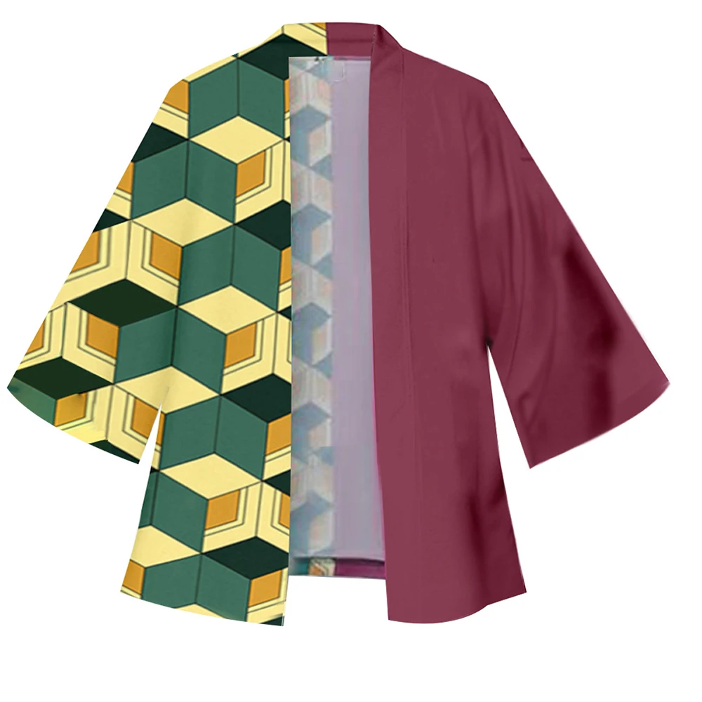 Kimono cosplay japonés Kochou Shinobu y Tanjirou Kamado haori - imagen 3