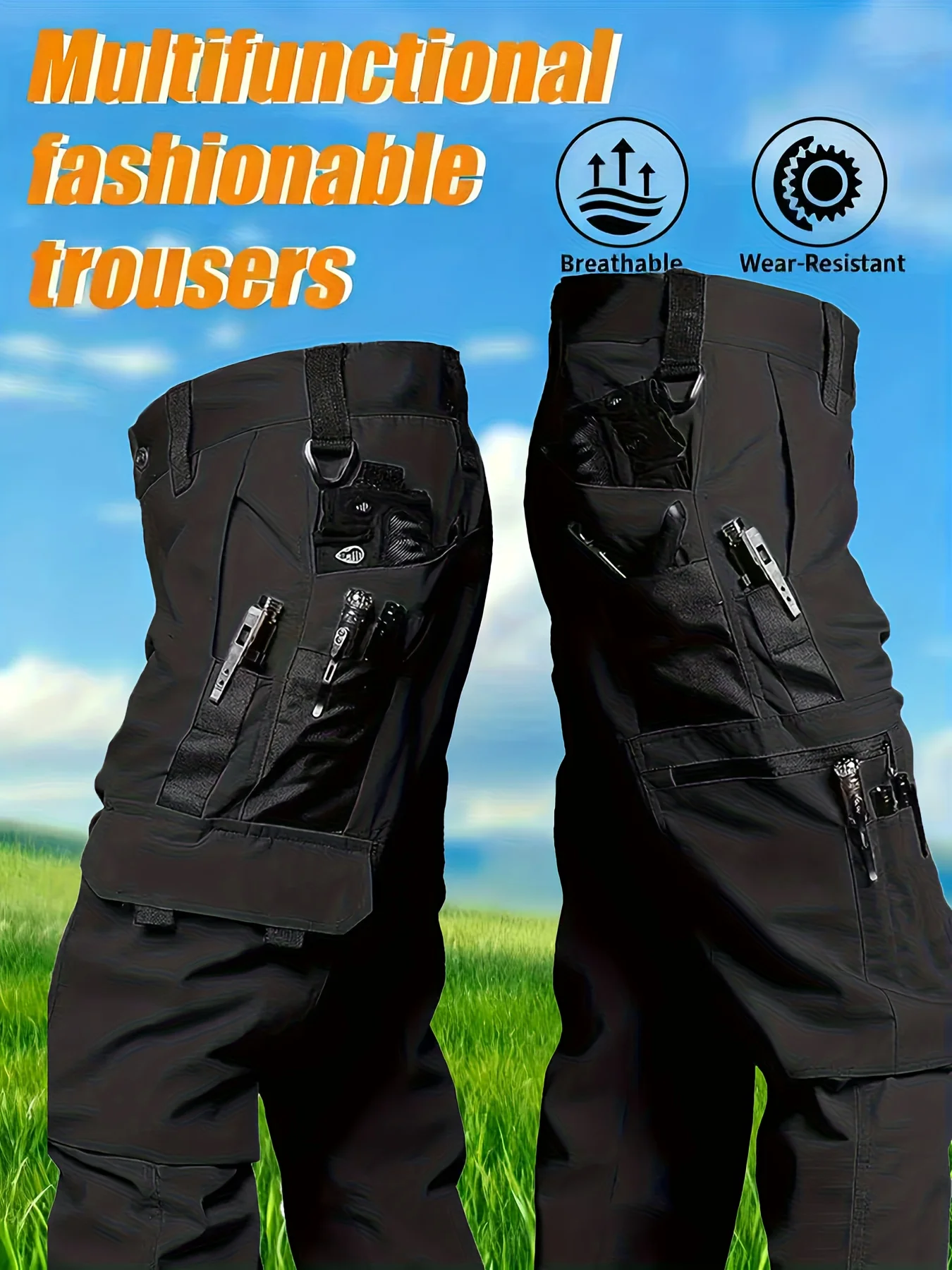 Pantalones tácticos resistentes al desgaste con múltiples bolsillos