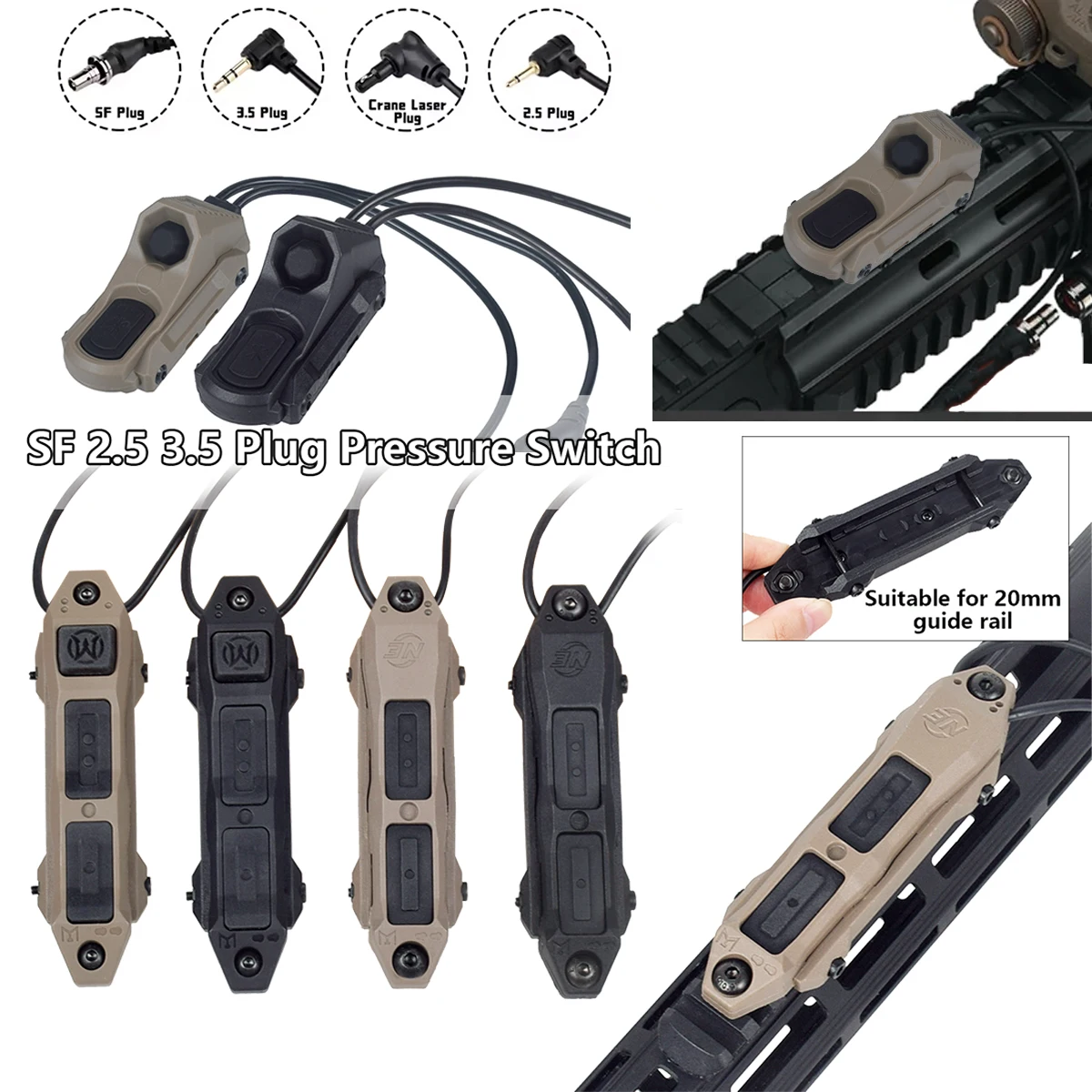 AXON MOD SF Interruptor de presión táctico M-LOK KeyMod - imagen 2