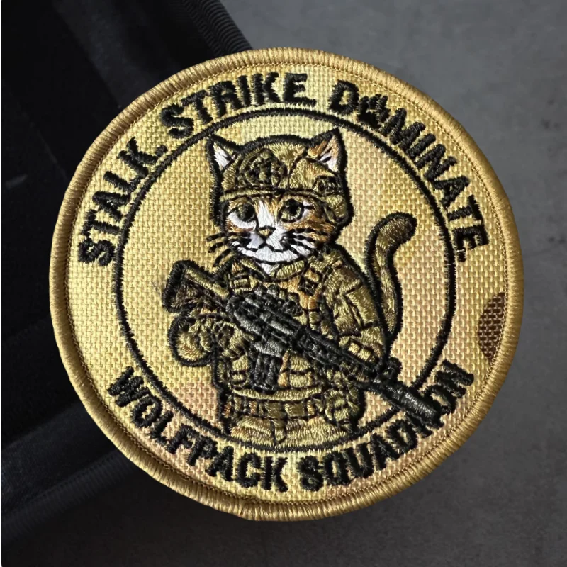 Cat Operator Parche táctico bordado con velcro para chaleco