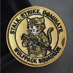 Cat Operator Parche táctico bordado con velcro para chaleco