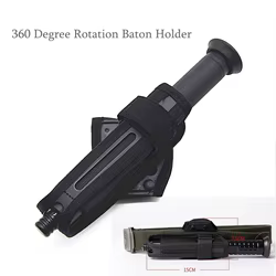 Funda Táctica Rotatoria para Bastón, Portavela Expandible Molle con Soporte para Linterna