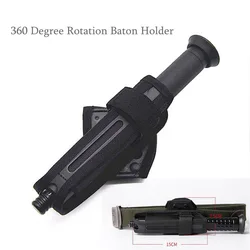 Funda Táctica Rotatoria para Bastón, Portavela Expandible Molle con Soporte para Linterna