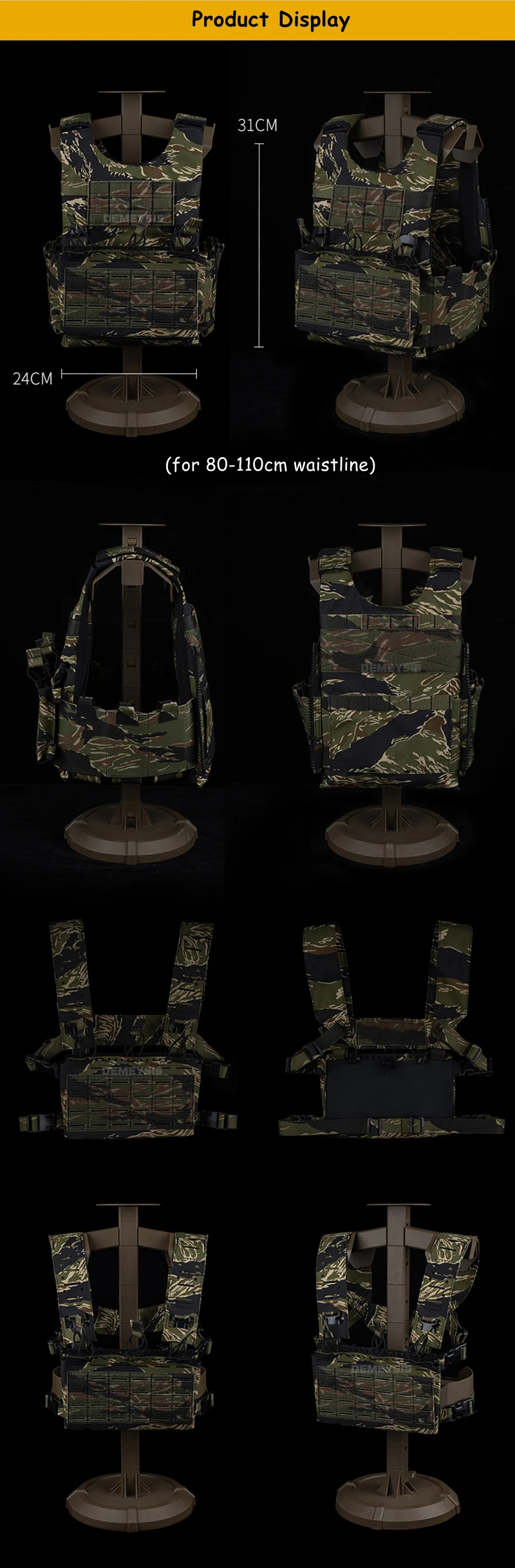 Bolsillos para cargadores 5.56 y compartimentos