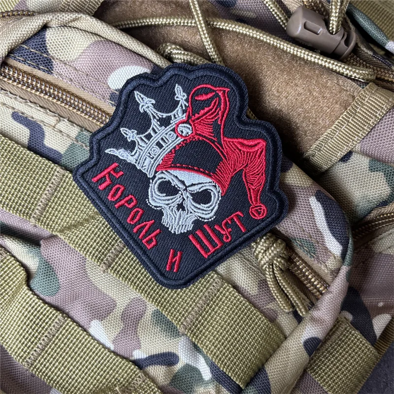 Parche táctico bordado calavera punk payaso adhesivo para ropa y bolso - imagen 2