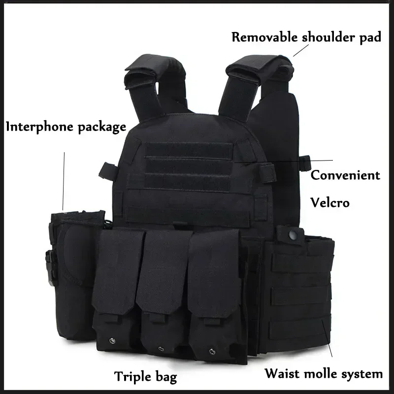 Chaleco Táctico MOLLE – Portaplacas Militar, Airsoft y Caza - imagen 2