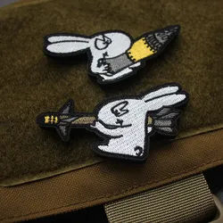 Parche bordado táctico conejo para brazo y mochila exterior