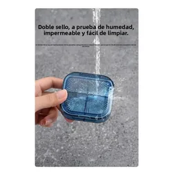 Pastillero portátil con recordatorio mañana, mediodía y noche