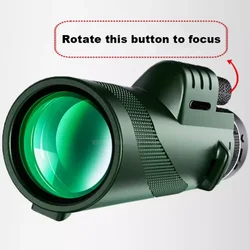 Telescopio monocular HD Bak4 de largo alcance con clip para teléfono