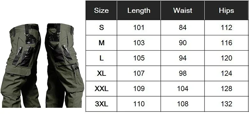 Vista general de los pantalones tácticos con acabado resistente