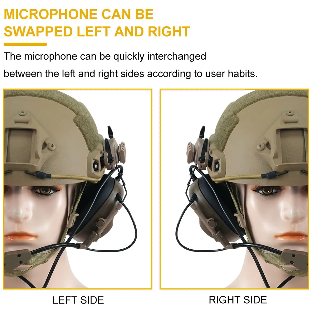 BOOIU Casco táctico ajustable ABS para Airsoft con auriculares - imagen 4