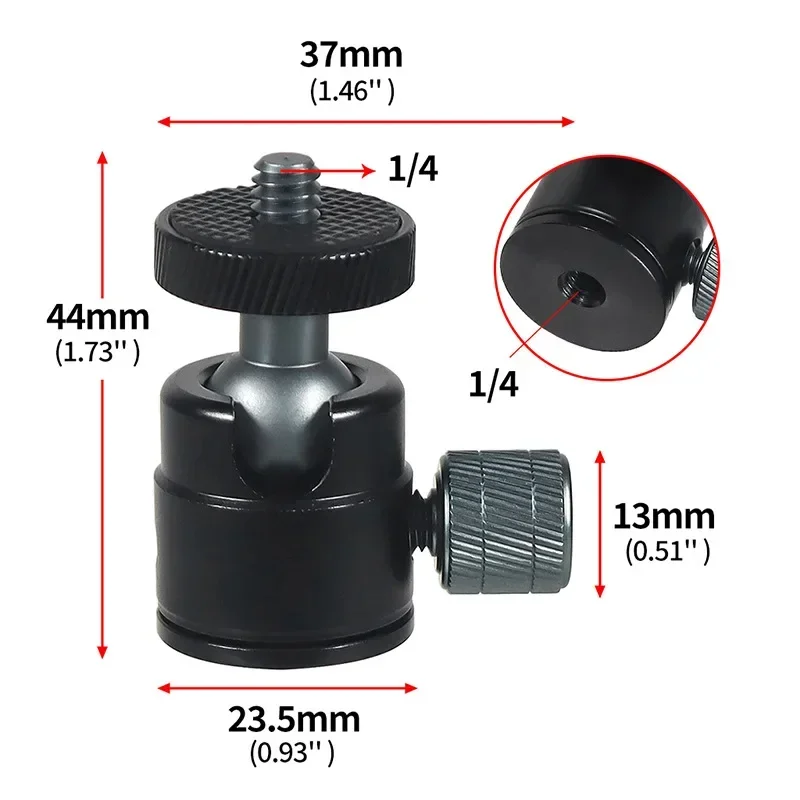 Rótula mini para trípode con rosca estándar y giro completo - imagen 5
